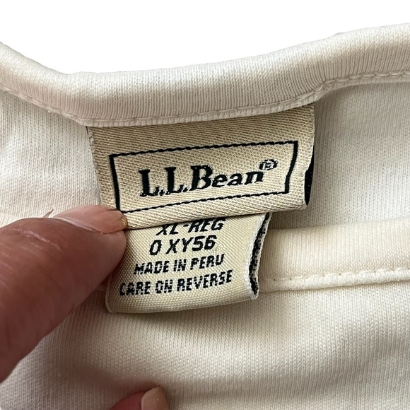 L. L. Bean Womens XL 3/4 sleeve cotton shirt off white - Picture 3 of 4